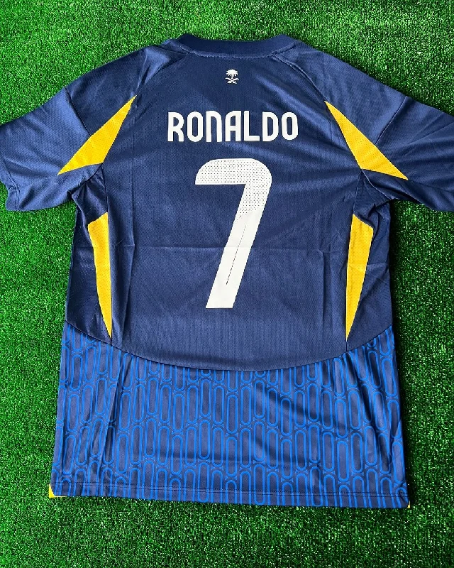 Cristiano Ronaldo #cr7 Al Nassr 2025 New Season Home Saudi Black Blue Jersey