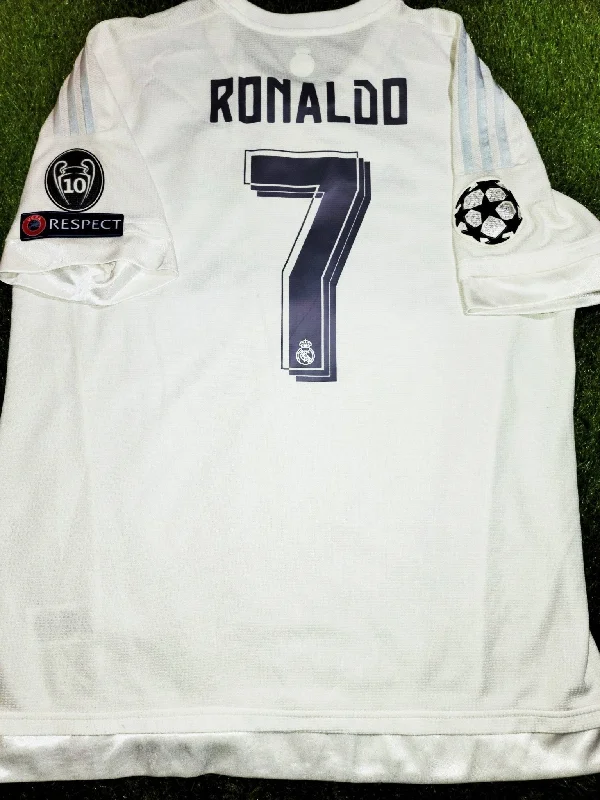 Cristiano Ronaldo Real Madrid 2015 2016 UEFA Home Jersey Camiseta Shirt Maglia XL SKU# AK2496