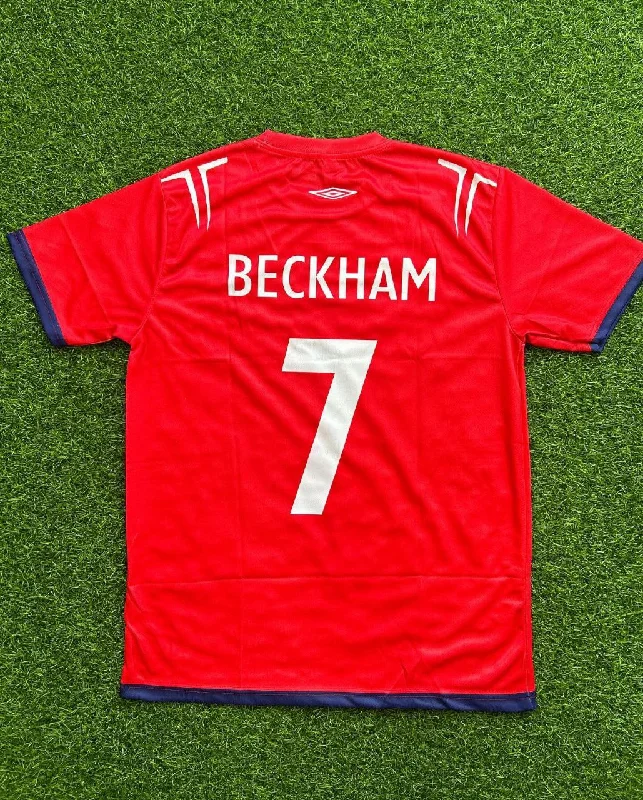 David Beckham England Red And White Retro Jersey