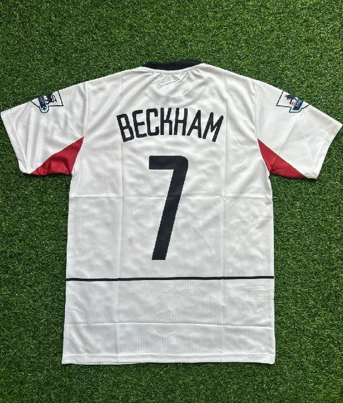 David Beckham Manchester United White Retro Jersey