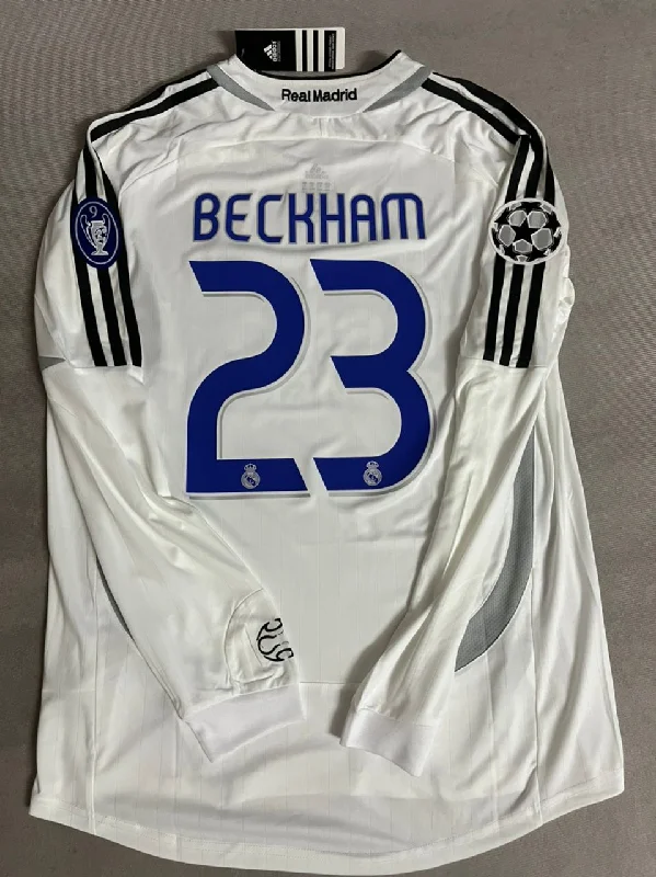 David Beckham Real Madrid 2006/07 Home Jersey (BenQ Siemens) - Retro Long Sleeve Edition