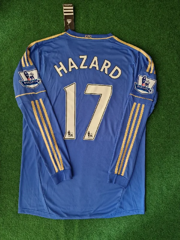 Eden Hazard Chelsea 2013 Premier League Patch Blue Retro Football Jersey