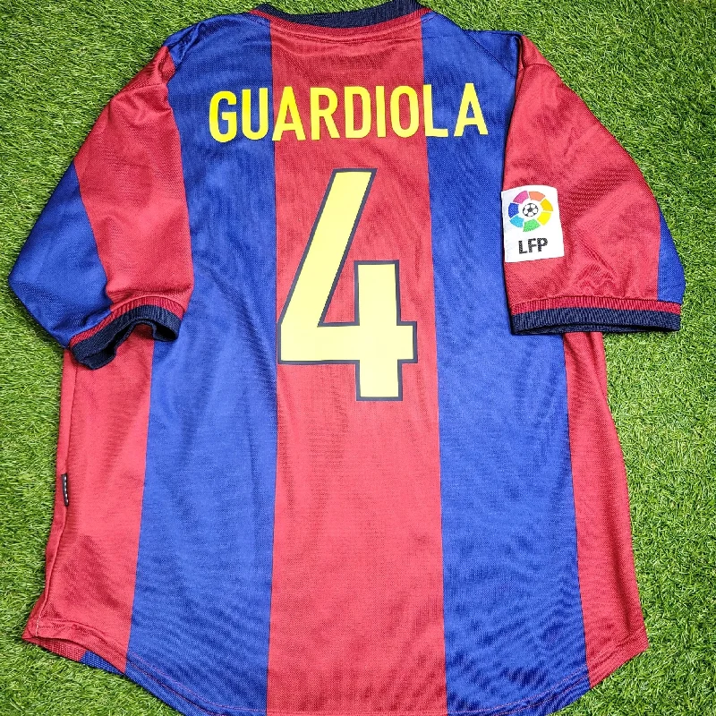 Guardiola Barcelona 1998 1999 Home Soccer Jersey Shirt L