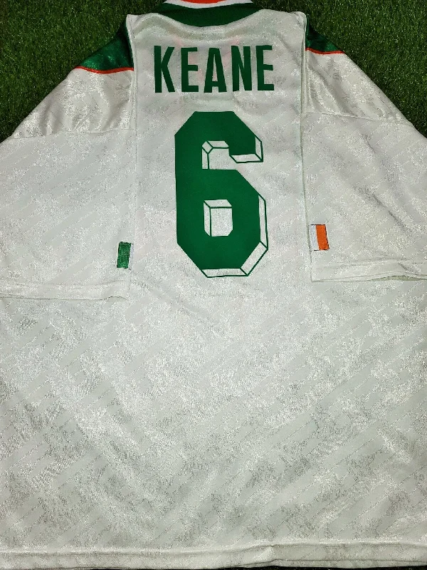 Keane Ireland Umbro 1994 WORLD CUP Away White Umbro Jersey Shirt Trikot L