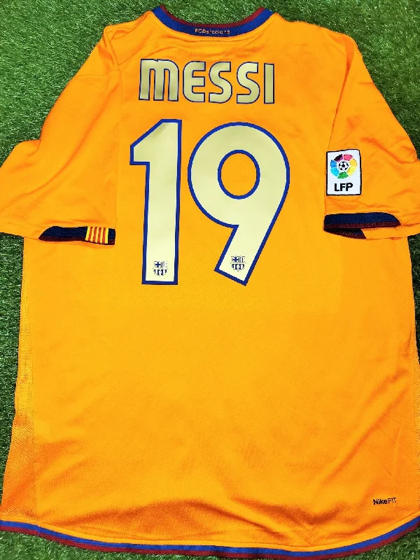 Messi Barcelona 2006 2007 Orange Away Jersey Shirt Camiseta L SKU# 146982-819