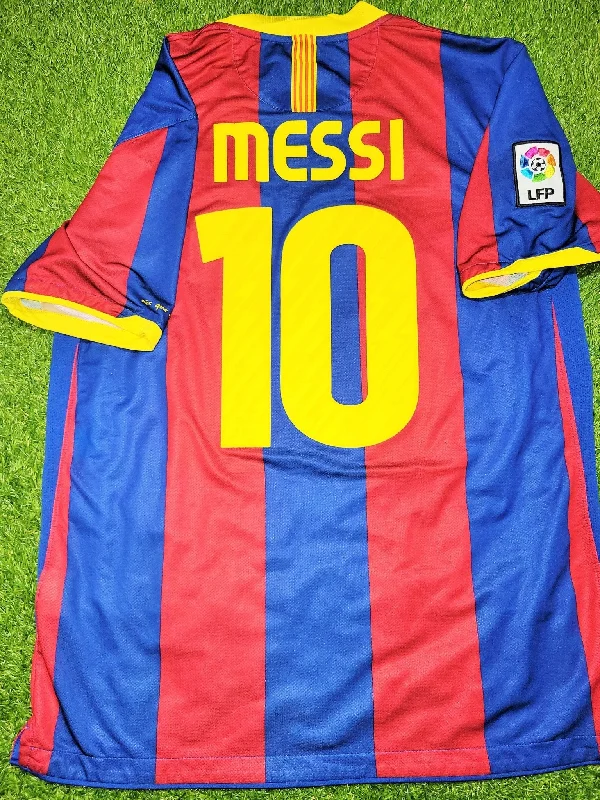 Messi Barcelona 2010 2011 Home Soccer Jersey Shirt L SKU# 382354-488