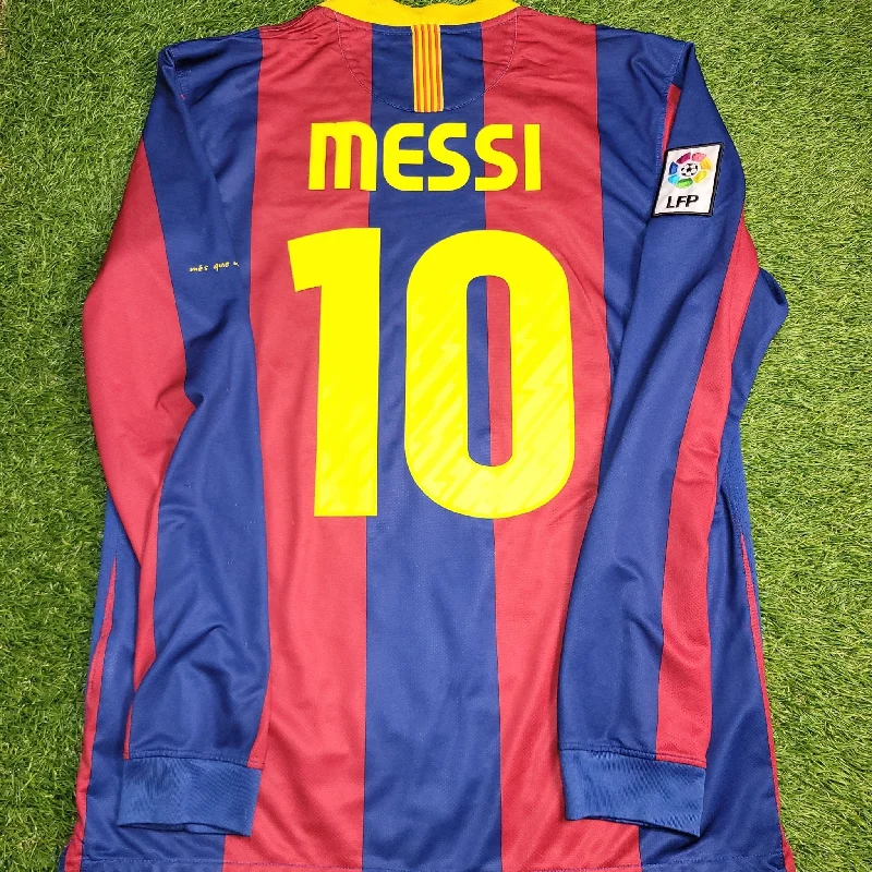 Messi Barcelona 2010 2011 Long Sleeve Soccer Jersey Shirt M SKU# 382355-486