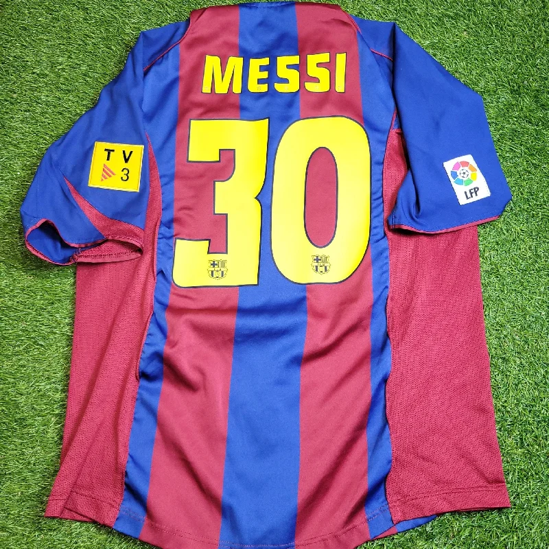 Messi Barcelona DEBUT SEASON 2004 2005 Home Soccer Jersey Shirt L SKU# 118861