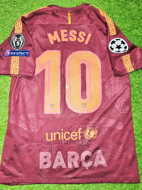 Messi Barcelona Third UEFA 2017 2018 Soccer Jersey Shirt M SKU# 847253-683