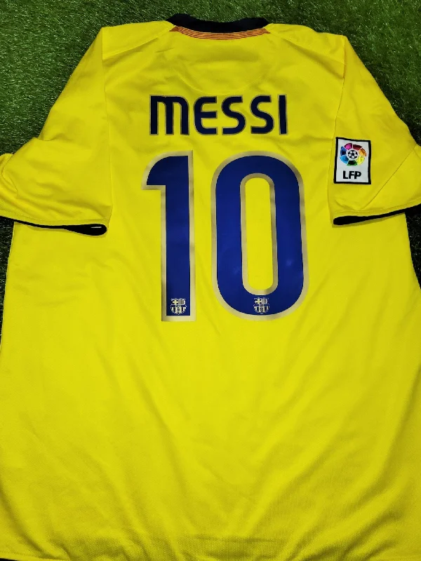 Messi Barcelona TREBLE SEASON 2008 2009 Away Soccer Jersey Shirt L SKU# 286787-760