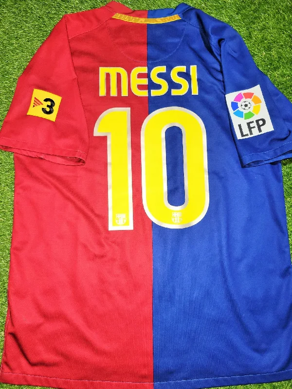 Messi Barcelona TREBLE SEASON 2008 2009 Home Soccer Jersey Shirt M SKU# 286784-655