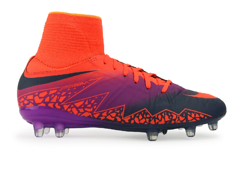 Nike Kids Hypervenom Phantom II FG Total Crimson/Obsidian/Vivid Purple