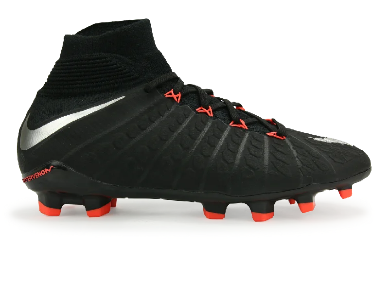 Nike Kids Hypervenom Phantom III Dynamic Fit FG Black/Metalic Silver/Anthracite