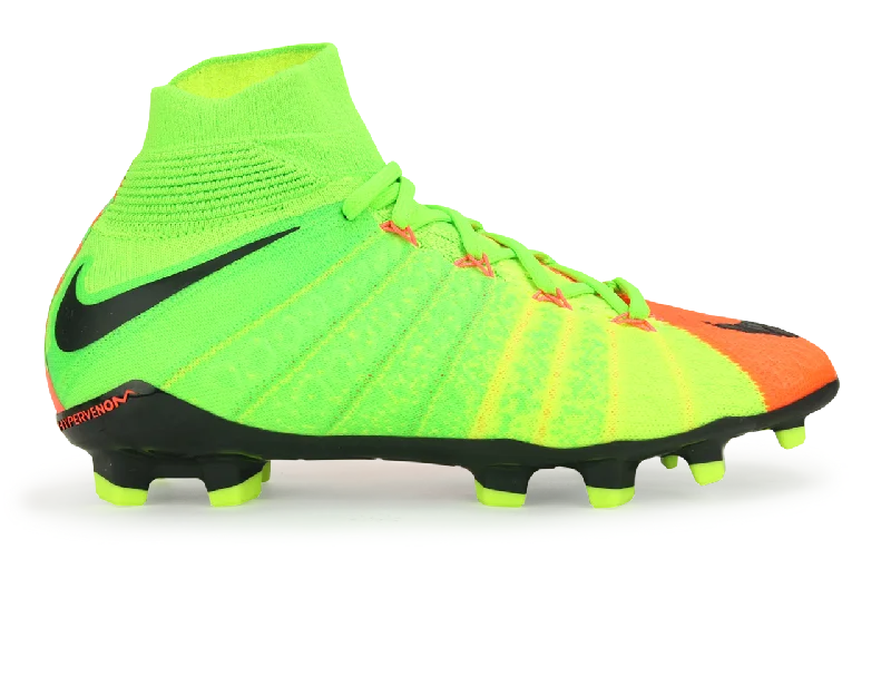 Nike Kids Hypervenom Phantom III Dynamic Fit FG Electric Green/Black/Hyper Orange