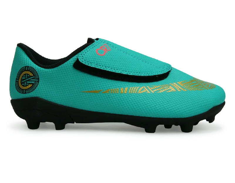 Nike Kids Mercurial Vapor 12 Club PS CR7 FG/MG Clear Jade/Black/Hyper Turquoise