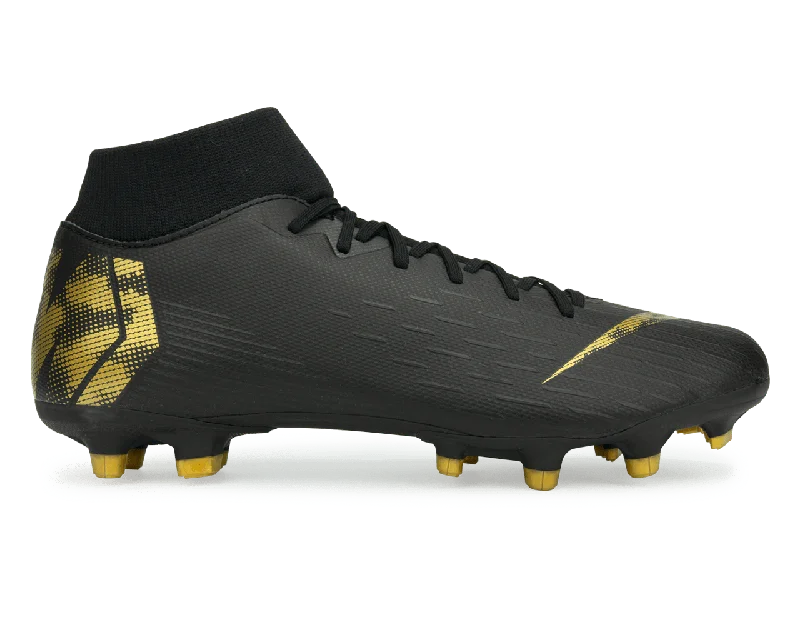 Nike Men's Mercurial Superfly 6 Academy FG/MG Black/Metallic Vivid Gold