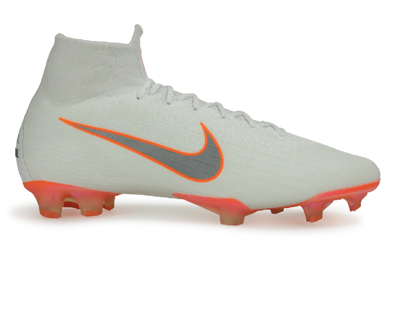 Nike Men's Mercurial Superfly 6 Elite FG White/Metalic Cool Grey/Total Orange