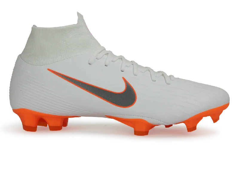 Nike Men's Mercurial Superfly 6 Pro FG White/Metalic Cool Grey/Total Orange