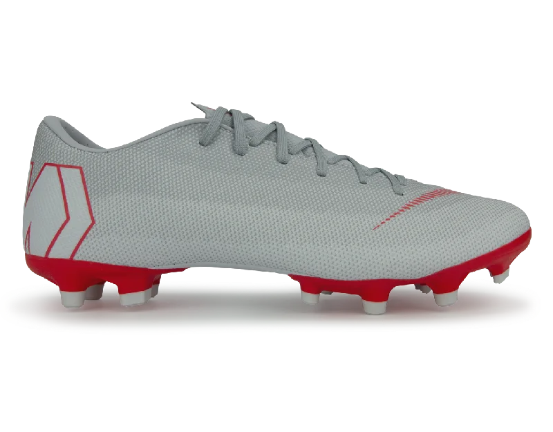 Nike Men's Mercurial Vapor 12 Academy FG Wolf Grey/Light Crimson