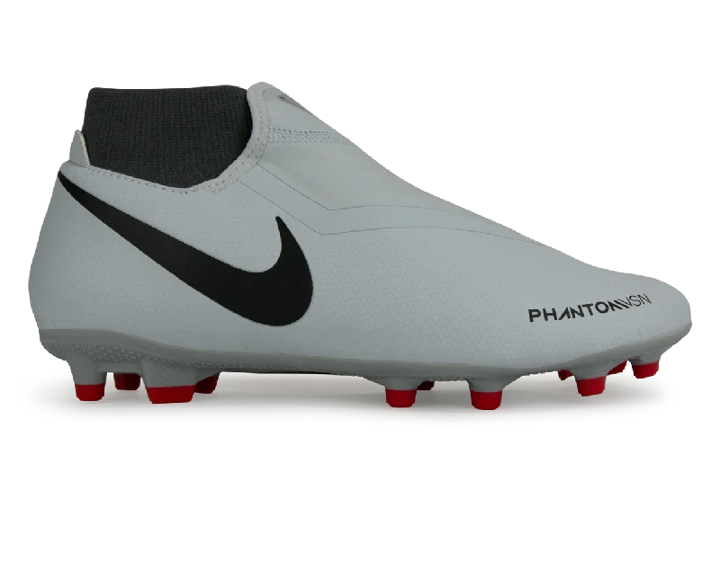 Nike Men's PhantomVSN Academy DF FG/MG Pure Platinum Black/Light Crimson/Dark Grey