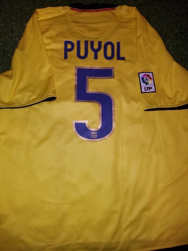 Puyol Barcelona TREBLE 2008 2009 Yellow Jersey Shirt Camiseta XL 286787-760