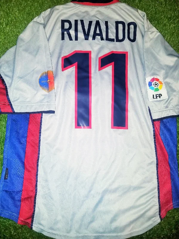 Rivaldo Barcelona 1999 2000 Centenary Grey Jersey Shirt Camiseta L