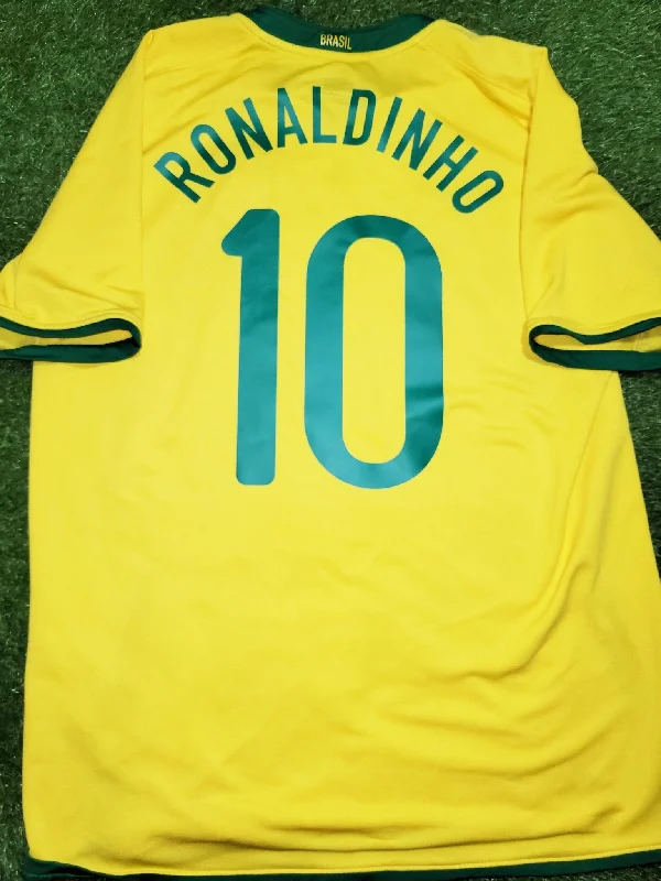 Ronaldinho Nike Brazil 2008 Home Soccer Jersey Shirt L SKU# 258949-703