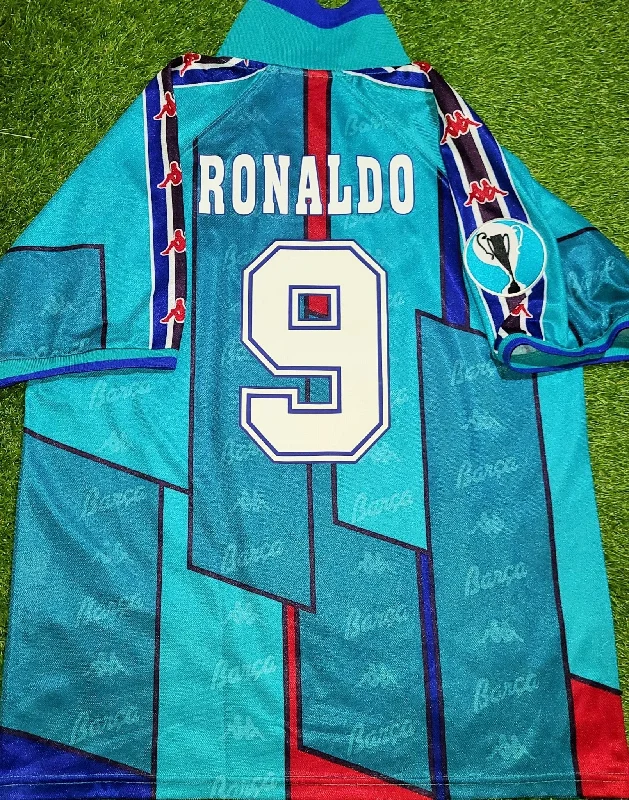 Ronaldo Kappa Barcelona UEFA CUP FINAL 1996 1997 Away Jersey Shirt Camiseta L