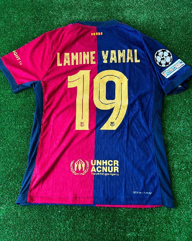 Lamine Yamal Barcelona 2025 New Season Champions League Patch Football Jersey Maillot Trikot Camiseta