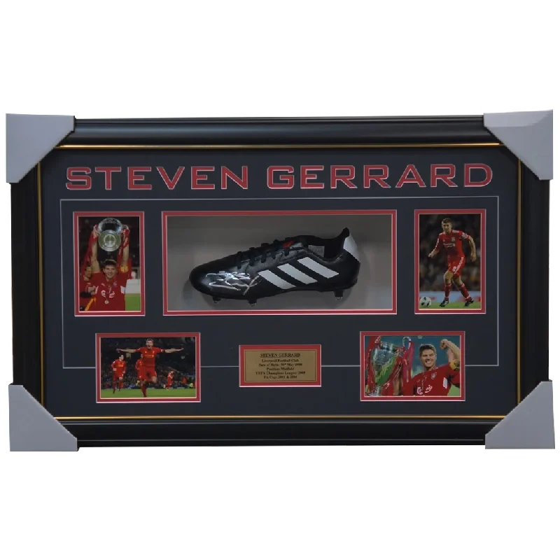 Steven Gerrard Signed Adidas Boot Box Framed Liverpool 2005 Uefa Champions + Coa - 3233