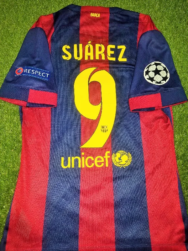 Suarez Barcelona UEFA FINAL TREBLE 2014 2015 PLAYER ISSUE Jersey Shirt Camiseta M SKU# 605328-422