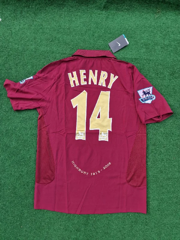 Thierry Henry Arsenal 2006 Highbury Burguny Premier League Patch Retro Football Jersey