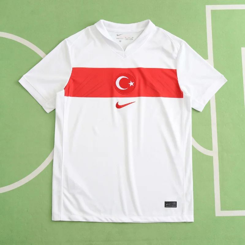 Turkiye Turkey UEFA 2024 Beyaz Deplasman Away Forma Football Jersey Maglia Trikot