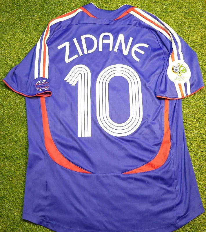 Zidane France 2006 WORLD CUP Home Soccer Jersey Shirt L SKU# 740126 AZB001