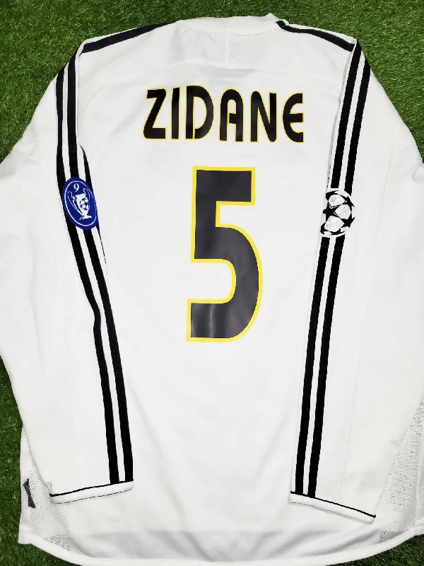 Zidane Real Madrid 2003 2004 UEFA Long Sleeve Soccer Jersey Shirt M SKU# 913869 ASR001